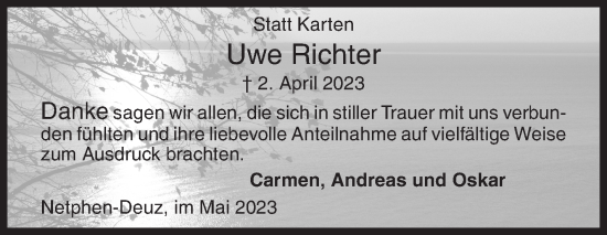 Traueranzeige von Uwe Richter von Siegener Zeitung