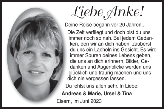Traueranzeige von Anke  von Siegener Zeitung