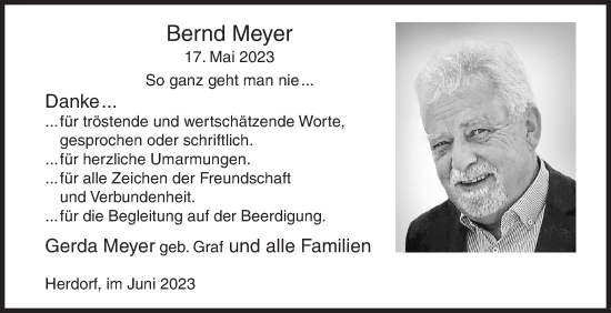Traueranzeige von Bernd Meyer von Siegener Zeitung