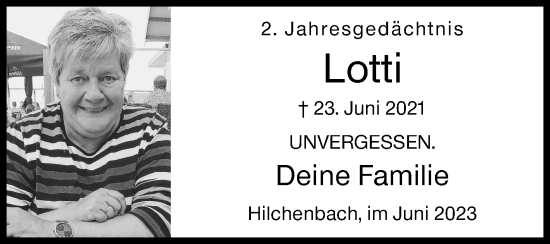 Traueranzeige von Lotti Haas von Siegener Zeitung