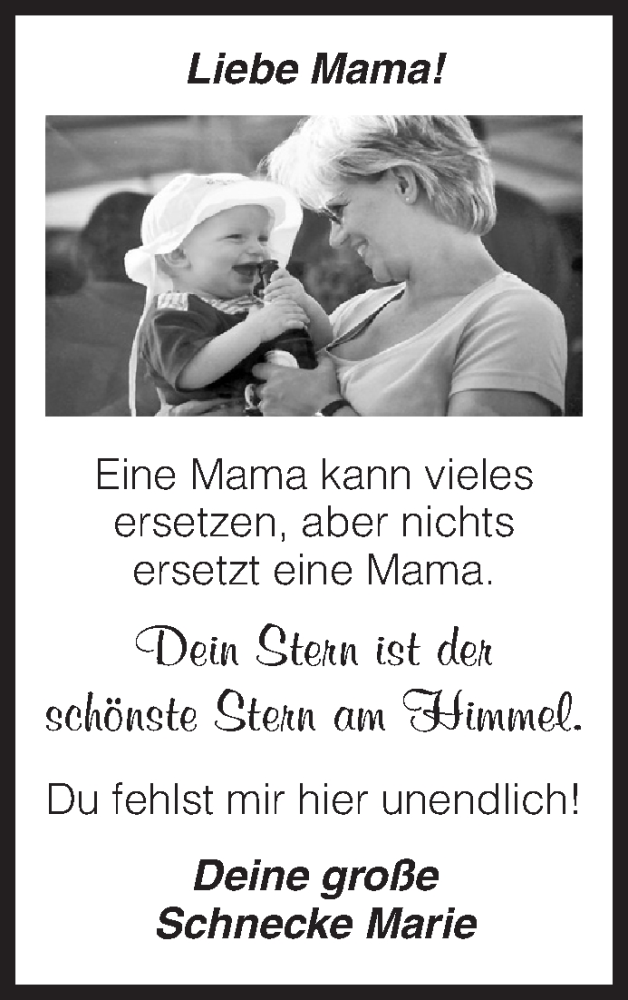  Traueranzeige für Mama  vom 17.06.2023 aus Siegener Zeitung