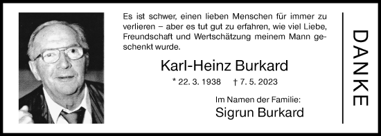 Traueranzeige von Karl-Heinz Burkard von Siegener Zeitung