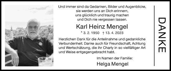 Traueranzeige von Karl Heinz Mengel von Siegener Zeitung