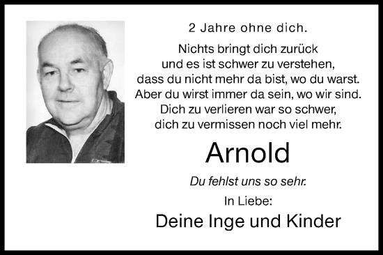 Traueranzeige von Arnold  von Siegener Zeitung