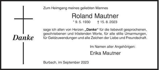 Traueranzeige von Roland Mautner von Siegener Zeitung