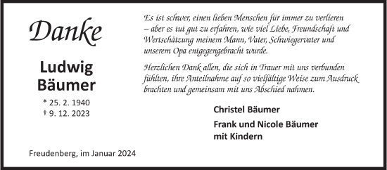 Traueranzeige von Christel Bäumer von Siegener Zeitung