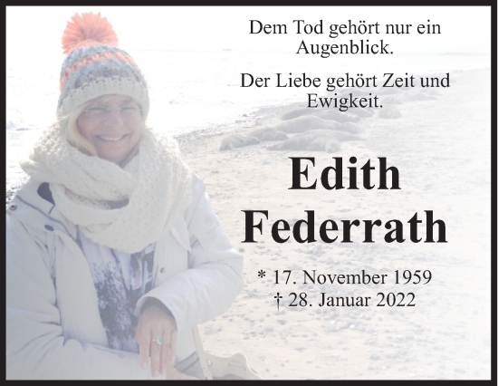Traueranzeige von Edith Federrath von Siegener Zeitung
