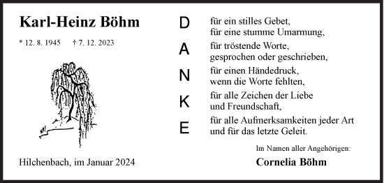 Traueranzeige von Karl-Heinz Böhm von Siegener Zeitung