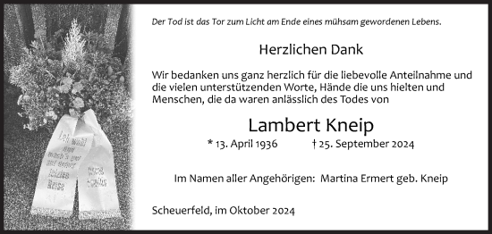 Traueranzeige von Lambert Kneip von Siegener Zeitung