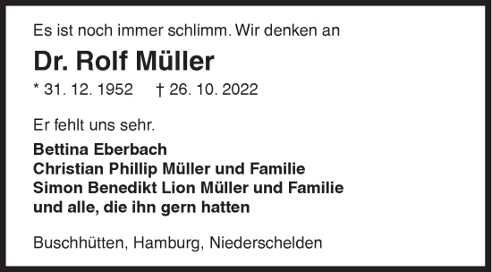 Traueranzeige von Rolf Müller von Siegener Zeitung