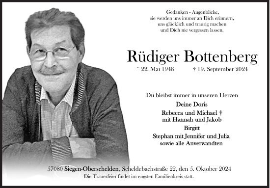 Traueranzeige von Rüdiger Bottenberg von Siegener Zeitung