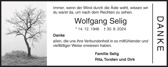 Traueranzeige von Wolfgang Selig von Siegener Zeitung