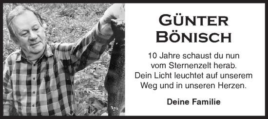 Traueranzeige von Günter Bönisch von Siegener Zeitung