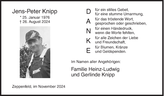 Traueranzeige von Jens-Peter Knipp von Siegener Zeitung
