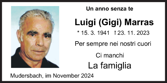 Traueranzeige von Luigi  Marras von Siegener Zeitung