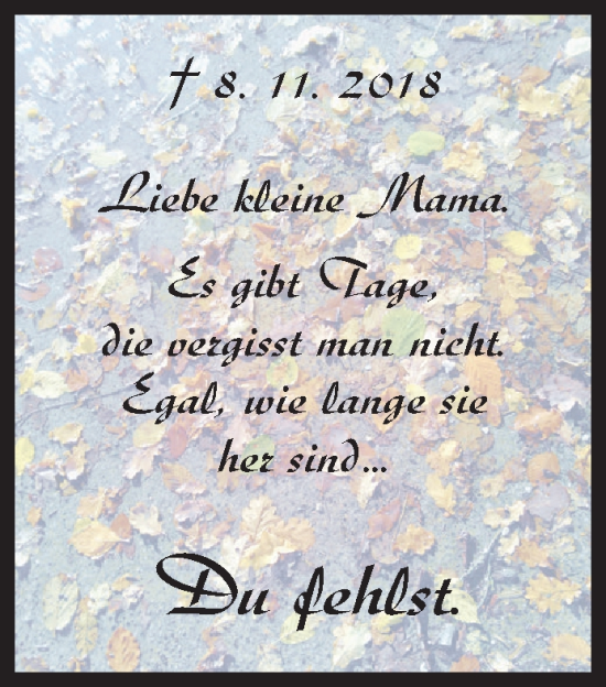 Traueranzeige von Mama  von Siegener Zeitung