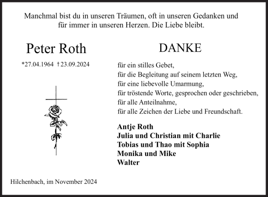 Traueranzeige von Peter Roth von Siegener Zeitung
