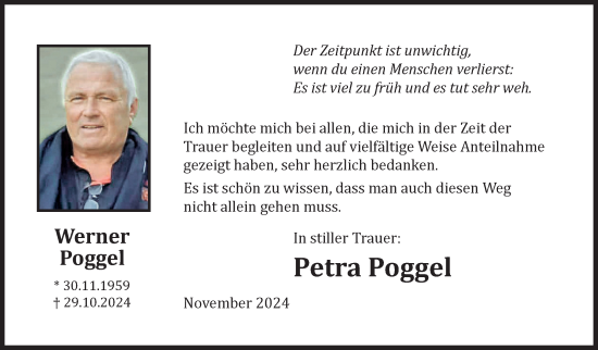 Traueranzeige von Werner Poggel von Siegener Zeitung