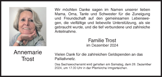 Traueranzeige von Annemarie Trost von Siegener Zeitung
