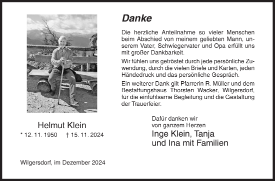 Traueranzeige von Helmut Klein von Siegener Zeitung