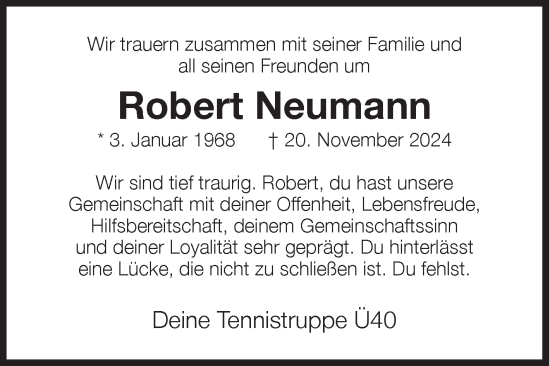 Traueranzeige von Robert Neumann von Siegener Zeitung
