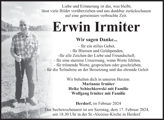Traueranzeige von Erwin Irmiter von Siegener Zeitung