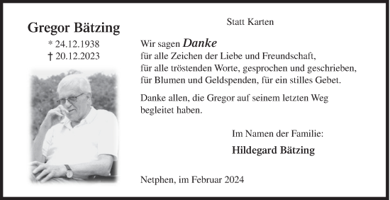 Traueranzeige von Gregor Bätzing von Siegener Zeitung