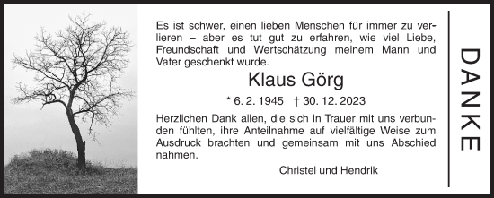 Traueranzeige von Klaus Görg von Siegener Zeitung