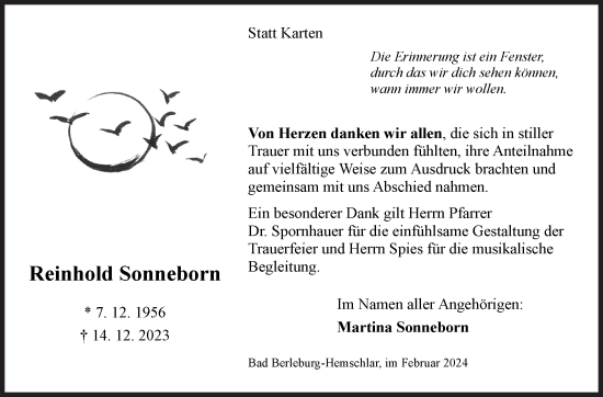 Traueranzeige von Reinhold Sonneborn von Siegener Zeitung