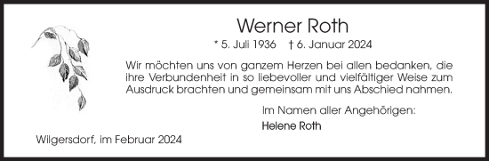 Traueranzeige von Werner Roth von Siegener Zeitung
