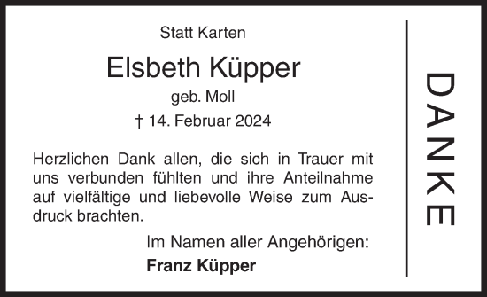 Traueranzeige von Elsbeth Küpper von Siegener Zeitung