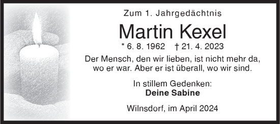 Traueranzeige von Martin Kexel von Siegener Zeitung