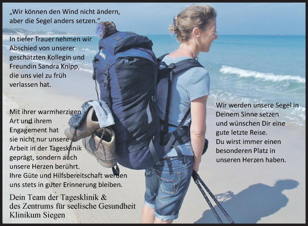  Traueranzeige für Sandra Knipp vom 19.04.2024 aus Siegener Zeitung