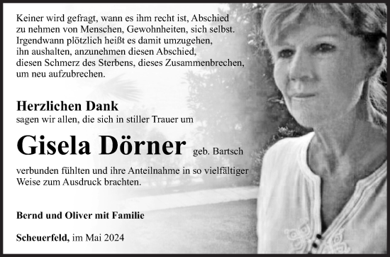 Traueranzeige von Gisela Dörner von Siegener Zeitung