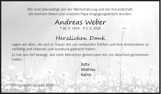 Traueranzeige von Andreas Weber von Siegener Zeitung