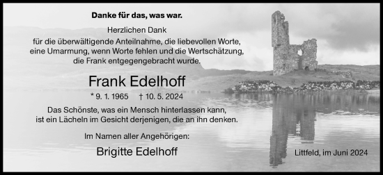 Traueranzeige von Frank Edelhoff von Siegener Zeitung