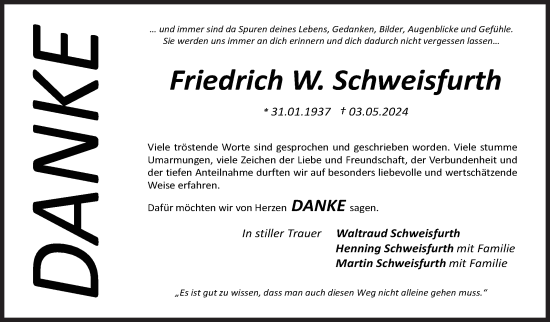 Traueranzeige von Friedrich Schweisfurth von Siegener Zeitung