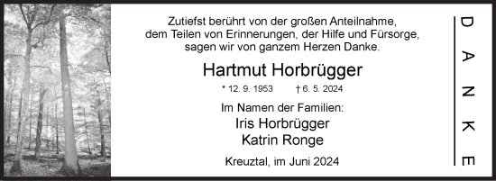 Traueranzeige von Hartmut Horbrügger von Siegener Zeitung