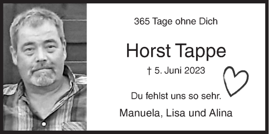 Traueranzeige von Horst Tappe von Siegener Zeitung