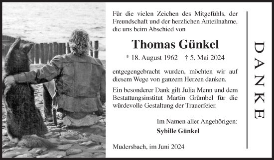 Traueranzeige von Thomas Günkel von Siegener Zeitung
