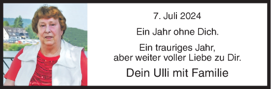 Traueranzeige von Dein Ulli  von Siegener Zeitung