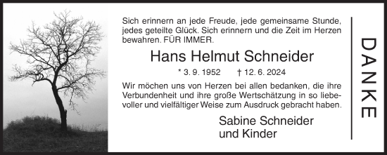 Traueranzeige von Hans Helmut Schneider von Siegener Zeitung