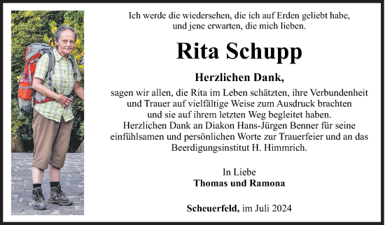 Traueranzeige von Rita Schupp von Siegener Zeitung