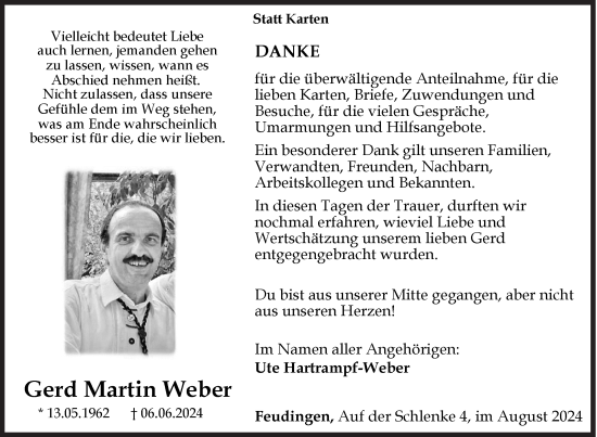 Traueranzeige von Gerd Martin Weber von Siegener Zeitung