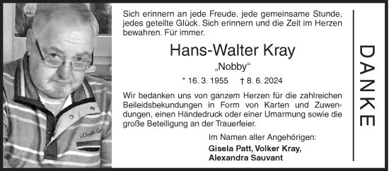 Traueranzeige von Hans-Walter Kray von Siegener Zeitung