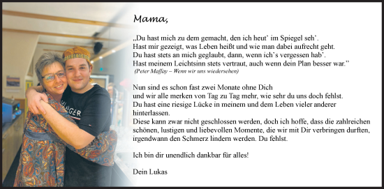 Traueranzeige von Mama  von Siegener Zeitung