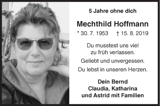 Traueranzeige von Mechthild Hoffmann von Siegener Zeitung