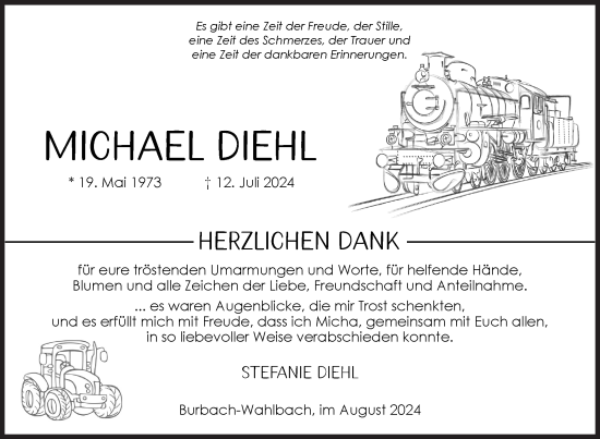 Traueranzeige von Michael Diehl von Siegener Zeitung
