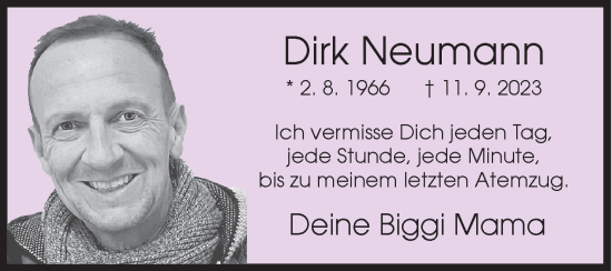 Traueranzeige von Dirk Neumann von Siegener Zeitung