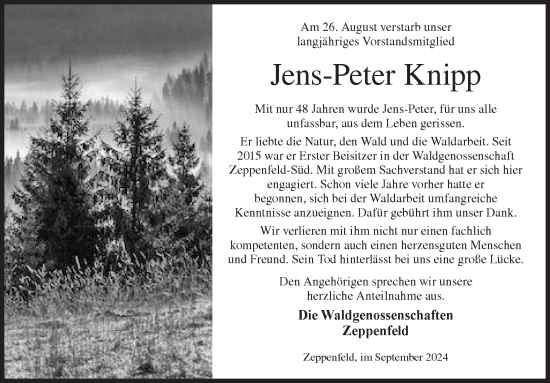 Traueranzeige von Jens-Peter Knipp von Siegener Zeitung